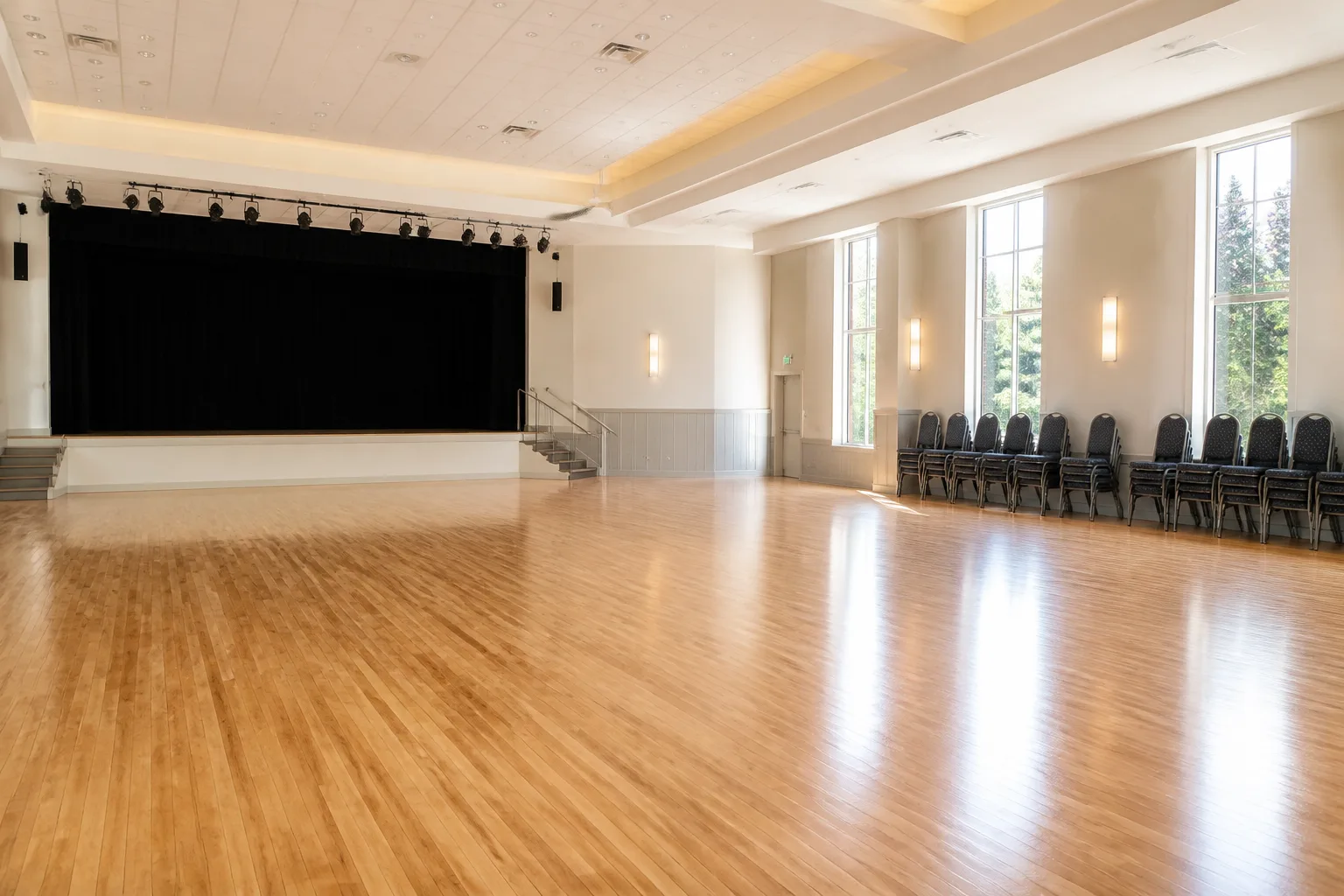 Polished function hall ready for a booking